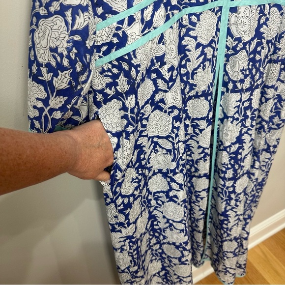 Sue Sartor Kimono Duster Blue Floral - Picture 6 of 10